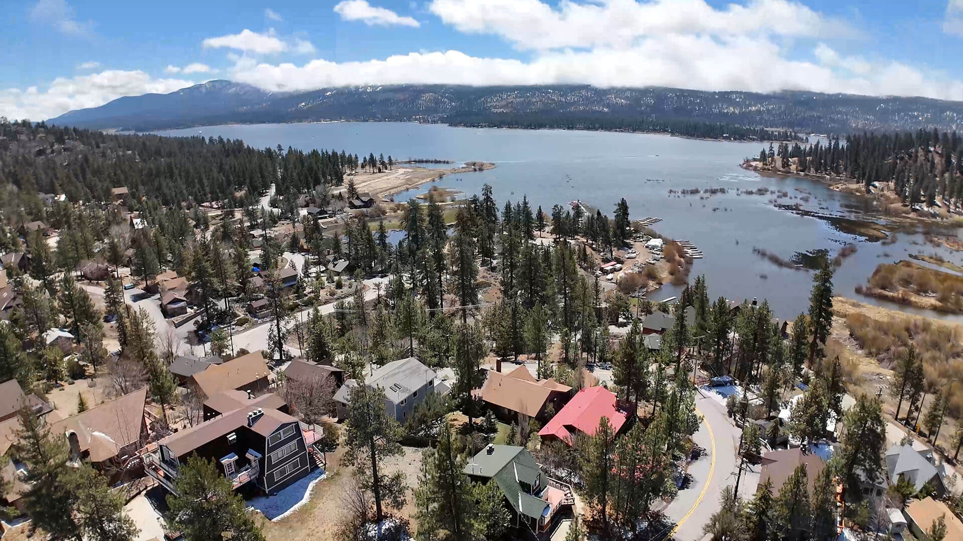 Aerial photo of Fawnskin